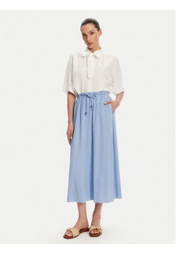 only - ONLY Spódnica midi Solvi 15338678 Błękitny Regular Fit. Kolor: niebieski. Materiał: wiskoza