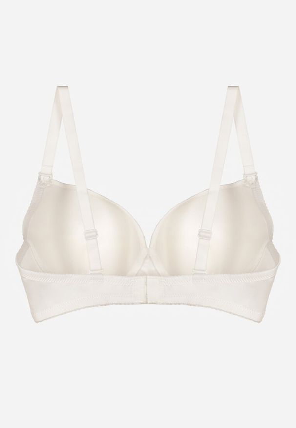 Renee - Jasnobeżowy Biustonosz o Gładkim Wykończeniu z Kokardką Phiphise. Kolor: beżowy. Wzór: gładki