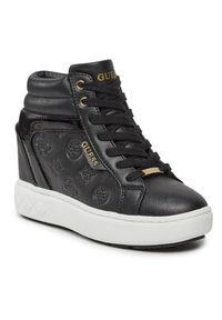 Guess Sneakersy Roxana FL8ROX LEA12 Czarny. Kolor: czarny. Materiał: skóra