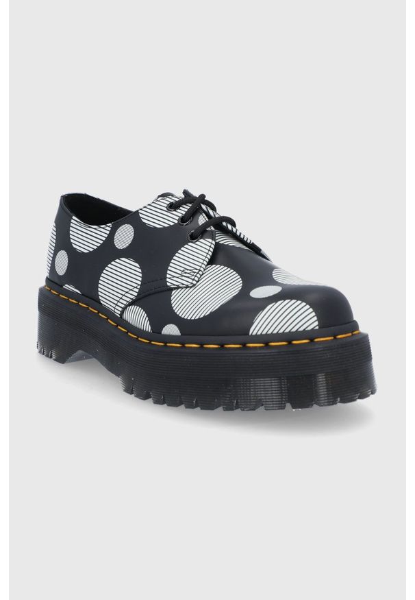 Dr. Martens - Półbuty skórzane 1461 Quad. Zapięcie: sznurówki. Kolor: czarny. Materiał: skóra