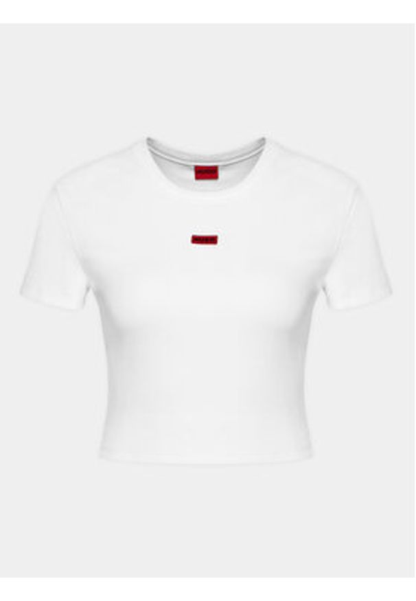 Hugo T-Shirt Deluisa_1 50508636 Biały Slim Fit. Kolor: biały. Materiał: bawełna