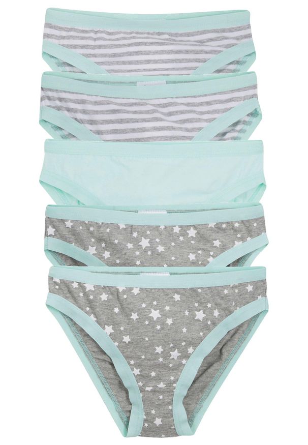 bonprix - Figi z miękką bawełną (5 par). Kolor: szary. Materiał: elastan, bawełna. Wzór: nadruk