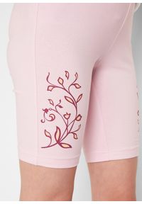 bonprix - Kolarki dziewczęce z bawełny organicznej (2 pary). Kolor: różowy. Materiał: bawełna. Wzór: nadruk #2