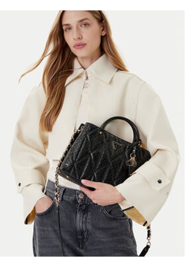 Guess Torebka Aldina HWGG96 63060 Czarny. Kolor: czarny. Materiał: skórzane