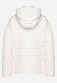 Renee - Biała Pikowana Kurtka Przejściowa z Kapturem Cinetta. Typ kołnierza: kaptur. Kolor: biały. Materiał: poliester, jeans. Styl: elegancki #6