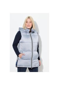 ULLA POPKEN - Damskie Pikowana kamizelka długa wodoodporna odpinany kaptur. Kolekcja: plus size. Kolor: czerwony. Materiał: poliester, materiał. Długość: długie. Sport: turystyka piesza