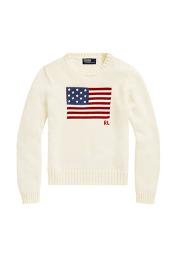 Polo Ralph Lauren Sweter 211896939002 Beżowy Straight Fit. Typ kołnierza: polo. Kolor: beżowy. Materiał: bawełna