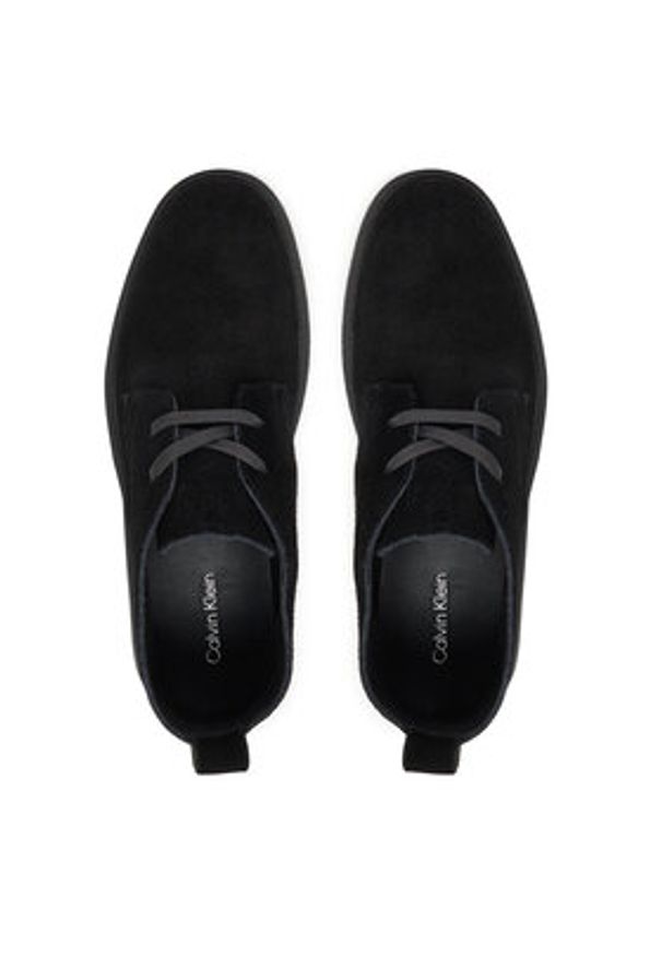 Calvin Klein Sneakersy Text Rubber Desert Boot Su HM0HM01978 Czarny. Kolor: czarny. Materiał: skóra