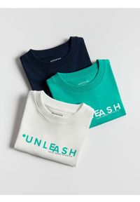 Reserved - Bawełniany t-shirt 3 pack - złamana biel. Materiał: bawełna #1