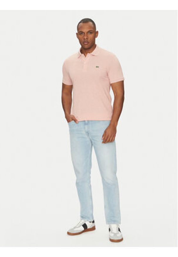 Lacoste Polo PH4012 Różowy Slim Fit. Typ kołnierza: polo. Kolor: różowy. Materiał: bawełna