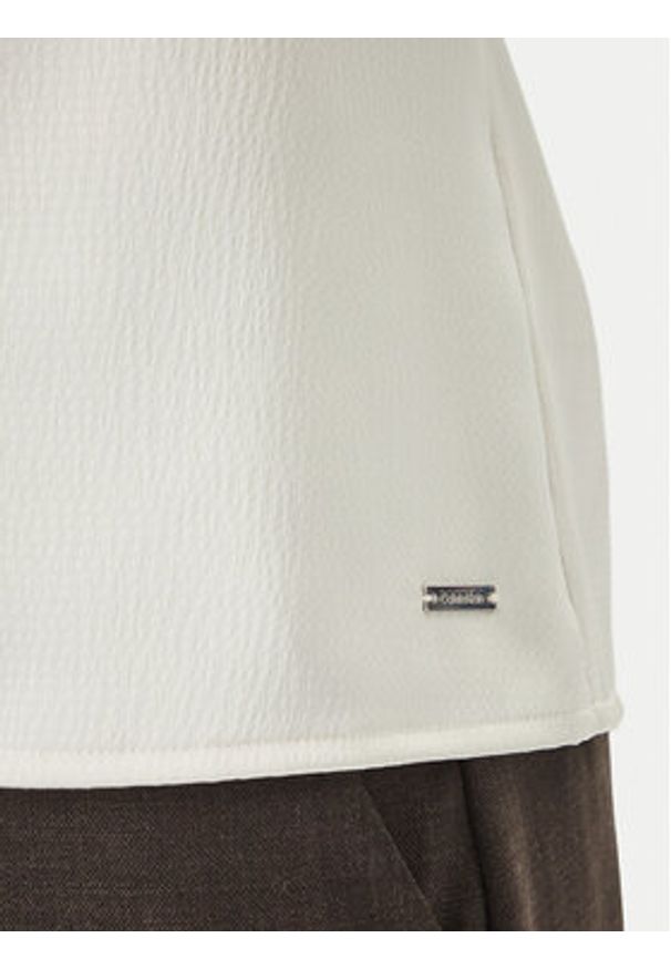 Calvin Klein Bluzka LV044F144G Biały Regular Fit. Kolor: biały. Materiał: syntetyk