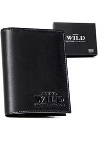 ALWAYS WILD - Portfel skórzany Always Wild N4-P-GTS czarny. Kolor: czarny. Materiał: skóra