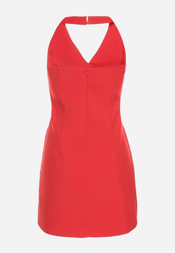 Born2be - Czerwona Rozkloszowana Sukienka z Odkrytymi Plecami Ataviela. Okazja: na co dzień. Kolor: czerwony. Typ sukienki: rozkloszowane. Styl: elegancki, casual