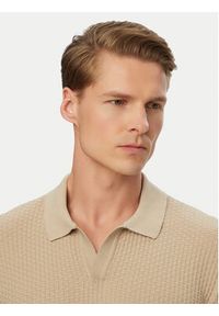 BOSS Polo H-Natalo 50561613 Beżowy Regular Fit. Typ kołnierza: polo. Kolor: beżowy. Materiał: bawełna #5