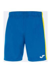 Spodenki do piłki nożnej męskie Joma Maxi. Kolor: niebieski, wielokolorowy, żółty. Materiał: poliester. Sport: piłka nożna
