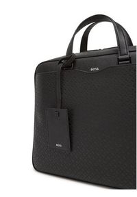 BOSS Torba na laptopa 50542235 Czarny. Kolor: czarny. Materiał: skóra