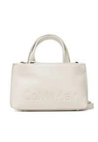 Calvin Klein Torebka Ck Set Mini Tote K60K610167 Beżowy. Kolor: beżowy. Materiał: skórzane