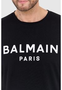 Balmain - BALMAIN Czarny t-shirt męski z logo, Rozmiar 2XL. Kolor: czarny #3