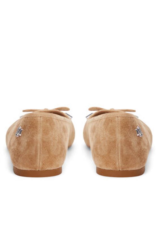 Lauren Ralph Lauren Baleriny 802943066001 Brązowy. Kolor: brązowy. Materiał: skóra, zamsz