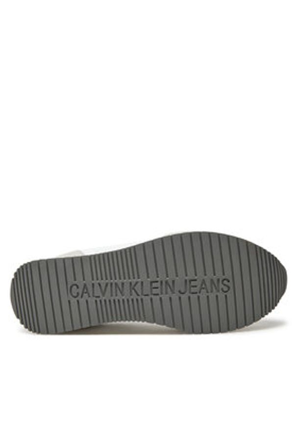 Calvin Klein Jeans Sneakersy Retro Sock Runner Mg Wmm YM0YM01152 Biały. Kolor: biały. Materiał: skóra