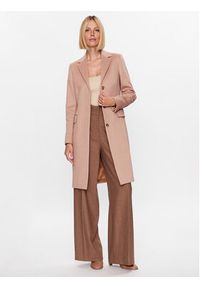 Calvin Klein Płaszcz wełniany K20K205670 Beżowy Regular Fit. Kolor: beżowy. Materiał: wełna #4