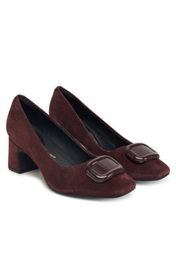 Clarks Czółenka Fernie Trim 26183038 Bordowy. Kolor: czerwony. Materiał: skóra, zamsz
