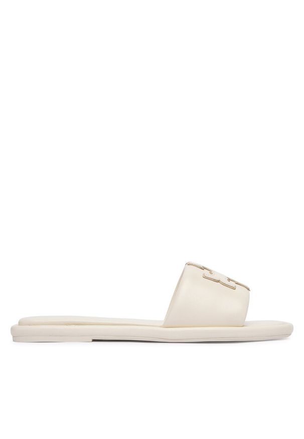 Klapki Tory Burch. Kolor: kremowy. Styl: sportowy