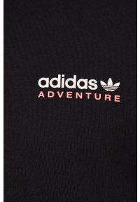 adidas Originals bluza bawełniana męska kolor czarny z kapturem gładka. Typ kołnierza: kaptur. Kolor: czarny. Materiał: bawełna. Wzór: gładki