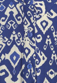 Born2be - Granatowa Sukienka Koszulowa z Wiskozy Ozdobiona Ornamentalnym Wzorem Hoarna. Kolor: niebieski. Materiał: wiskoza. Wzór: aplikacja. Sezon: wiosna, lato. Typ sukienki: koszulowe #6