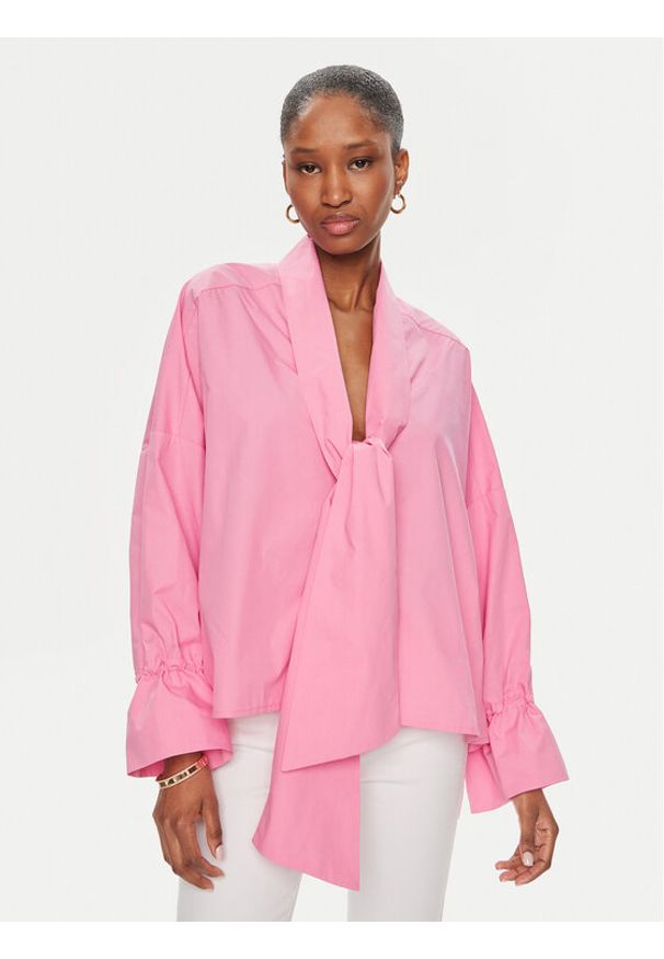 Pinko Bluzka Dedita Camicia 103460 A19U Różowy Oversize. Kolor: różowy. Materiał: bawełna