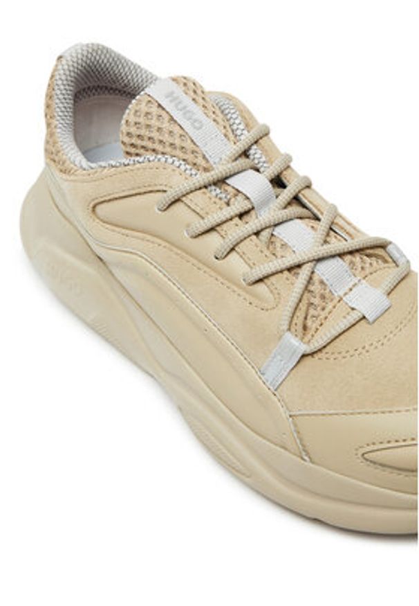 Hugo Sneakersy Leon Runn 50523838 Beżowy. Kolor: beżowy. Materiał: materiał