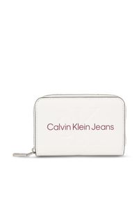 Calvin Klein Jeans Portfel damski Sculpted Med Zip Around Mono K60K607229 Biały. Kolor: biały #1