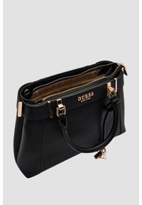 Guess - GUESS Czarna torebka damska Anadela. Kolor: czarny. Materiał: skórzane