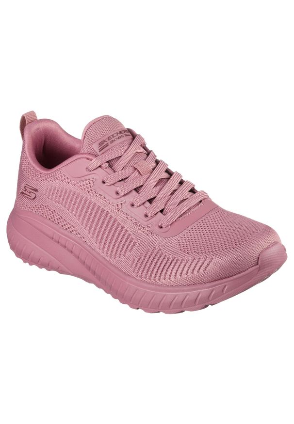 skechers - Buty do chodzenia damskie Skechers Memory Foam Bobs Squad Chaos. Zapięcie: sznurówki. Kolor: różowy. Materiał: materiał, syntetyk, tkanina. Szerokość cholewki: normalna. Model: Skechers Sport. Sport: turystyka piesza