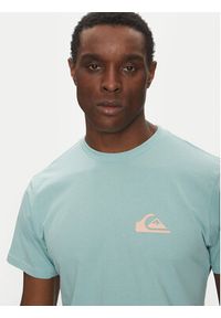 Quiksilver T-Shirt EQYZT08042 Turkusowy Regular Fit. Kolor: turkusowy. Materiał: bawełna