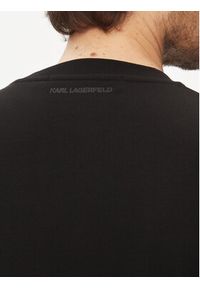 Karl Lagerfeld - KARL LAGERFELD Bluza 705063 542941 Czarny Regular Fit. Typ kołnierza: dekolt w karo. Kolor: czarny. Materiał: bawełna
