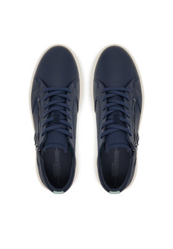 ecco - ECCO Sneakersy 22381354668 Granatowy. Kolor: niebieski. Materiał: skóra