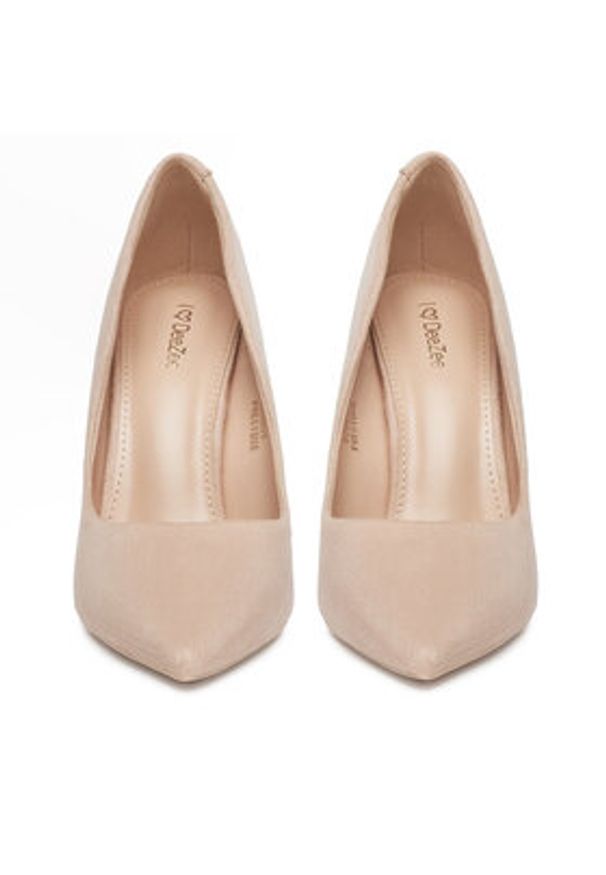 DeeZee Szpilki DZ0031 Beżowy. Kolor: beżowy. Materiał: materiał. Obcas: na szpilce