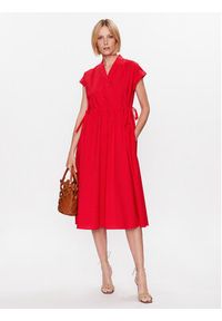 Marella Sukienka codzienna Troupe 2332210132 Czerwony Regular Fit. Okazja: na co dzień. Kolor: czerwony. Materiał: bawełna. Typ sukienki: proste. Styl: casual