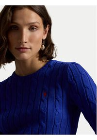 Polo Ralph Lauren Sweter 211971869012 Niebieski Slim Fit. Typ kołnierza: polo. Kolor: niebieski. Materiał: bawełna #4