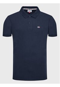 Tommy Jeans Polo DM0DM15370 Granatowy Slim Fit. Typ kołnierza: polo. Kolor: niebieski. Materiał: bawełna #4