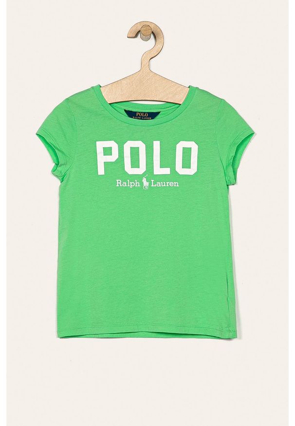 Polo Ralph Lauren - T-shirt dziecięcy 128-176 cm. Okazja: na co dzień. Typ kołnierza: polo. Kolor: zielony. Materiał: bawełna, materiał, dzianina. Wzór: nadruk. Styl: casual
