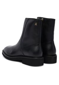 TOMMY HILFIGER - Tommy Hilfiger Botki Th Square Toe Leather Bootie FW0FW09046 Czarny. Kolor: czarny. Materiał: skóra #3