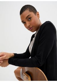 bonprix - Kardigan z miękkiej mieszanki wiskozy. Kolor: czarny. Materiał: wiskoza. Długość: długie #2