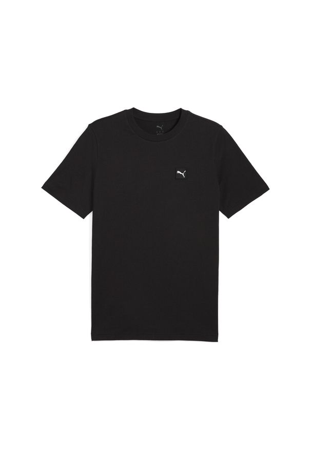 Puma - Męska koszulka Essentials Elevated PUMA Black. Kolor: czarny. Wzór: aplikacja, haft