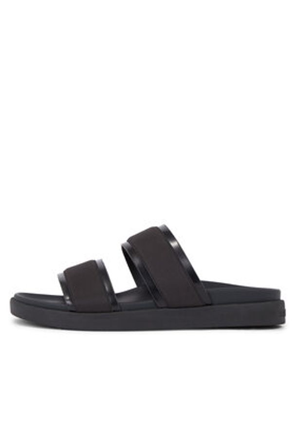 Calvin Klein Klapki Double Strap Mix HM0HM01024 Czarny. Kolor: czarny. Materiał: materiał
