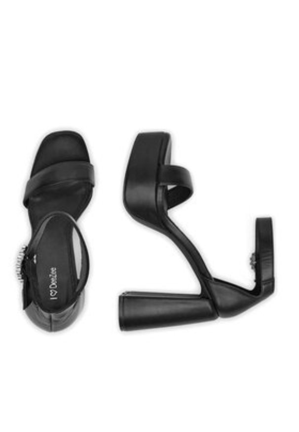 DeeZee Sandały YD1399-6 Czarny. Kolor: czarny. Materiał: skóra