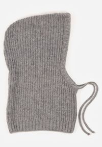 Renee - Szara Czapka Balaclava z Wełną i Ściągaczami Linobra. Kolor: szary. Materiał: wełna #2