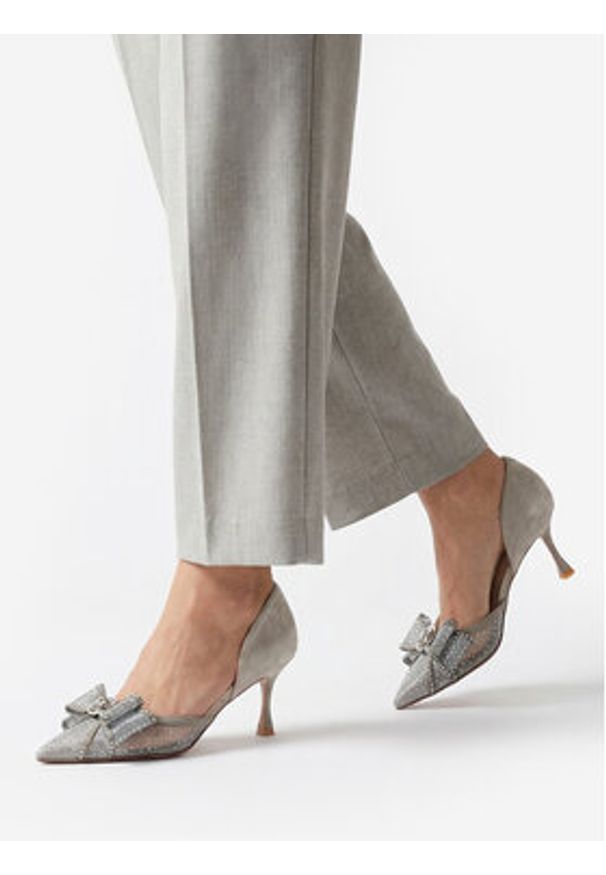 Eva Minge Szpilki EO-AVA-78096-202 Szary. Kolor: szary. Materiał: zamsz, skóra. Obcas: na szpilce