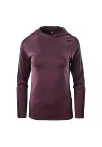 Bluza damska z kapturem IQ Boyna WMNS - purpurowa, Rozmiar XS. Typ kołnierza: kaptur. Kolor: fioletowy. Materiał: poliester, elastan, materiał. Sport: bieganie, kolarstwo #1